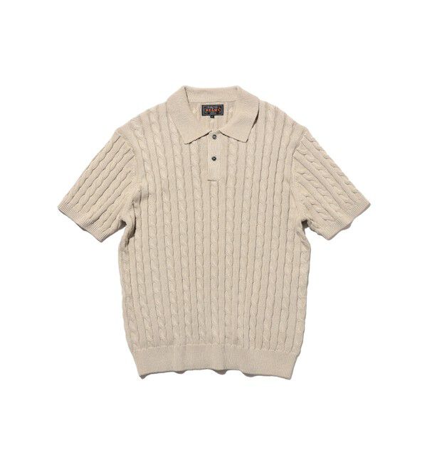 BEAMS PLUS「Knit Polo Cable」|ポロシャツ|GREY