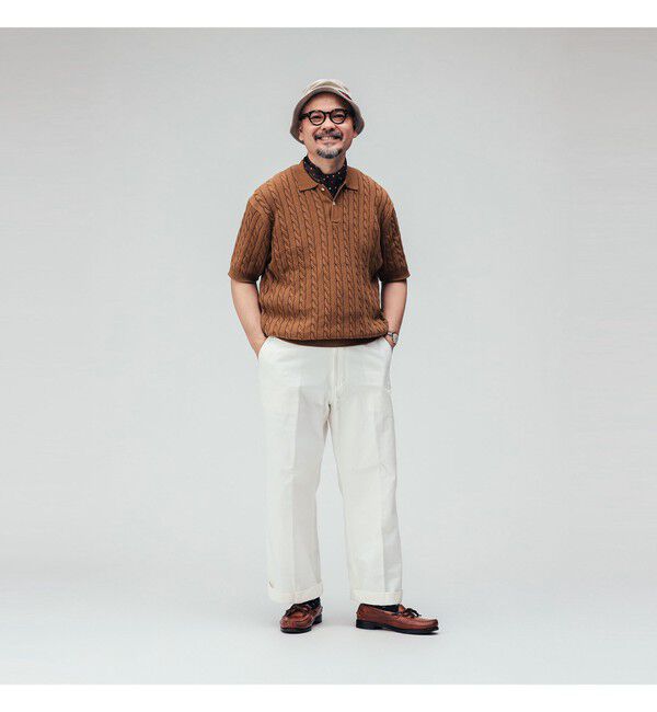 BEAMS PLUS「Knit Polo Cable」|ポロシャツ|