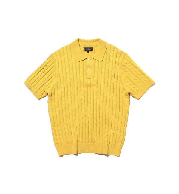 BEAMS PLUS「Knit Polo Cable」|ポロシャツ|YELLOW
