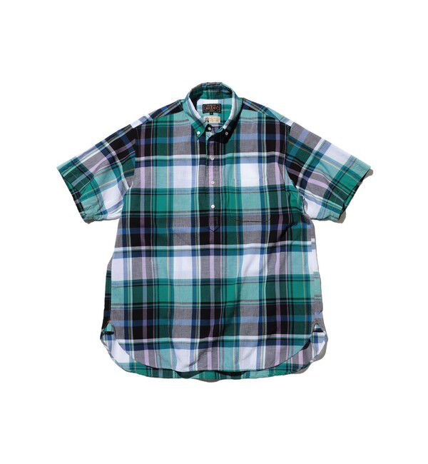 BEAMS PLUS「B.D. Pullover Classic-fit Madras」|シャツ・ブラウス|GREEN