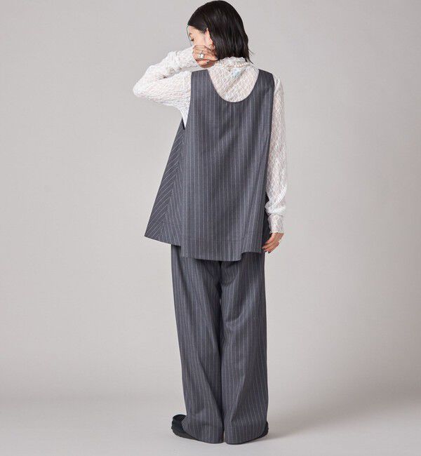 SHIPS for women「SHIPS NINE CASE:〈手洗い可能〉シアー レース ハイネック プルオーバー」|Tシャツ・カットソー|
