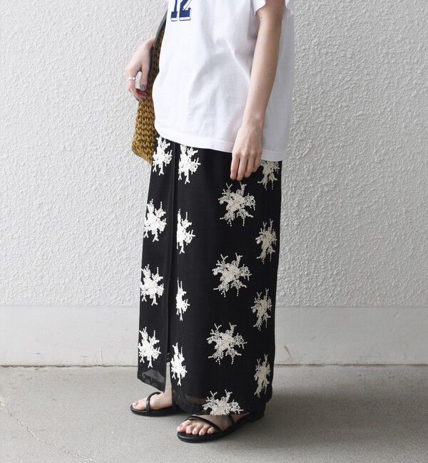 SHIPS any「SHIPS any:〈洗濯機可能〉メッシュ レース エンブロイダリー Iライン スカート」|タイト|