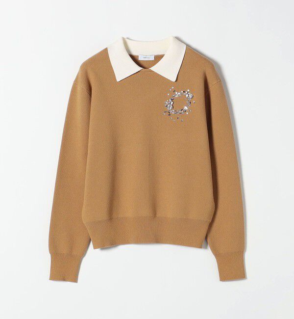 SHIPS any「《予約》SHIPS any:〈手洗い可能〉ビジュー バイカラー コンパクト ニット プルオーバー」|ニット・セーター|