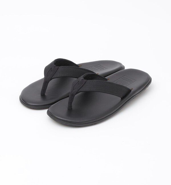 SHIPS「ISLAND SLIPPER x GROWN&SEWN: TONG W/OAK BLACK D」|サンダル|ブラック