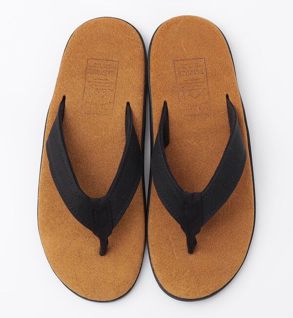 SHIPS「ISLAND SLIPPER x GROWN&SEWN: TONG W/OAK BLACK D」|サンダル|
