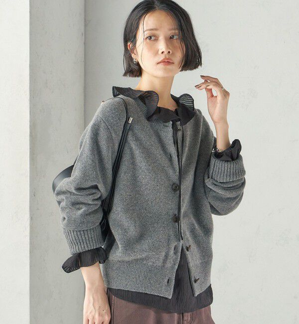 SHIPS for women「《予約》〈手洗い可能〉ボイル ストライプ ラッフル カラー ブラウス」|シャツ・ブラウス|