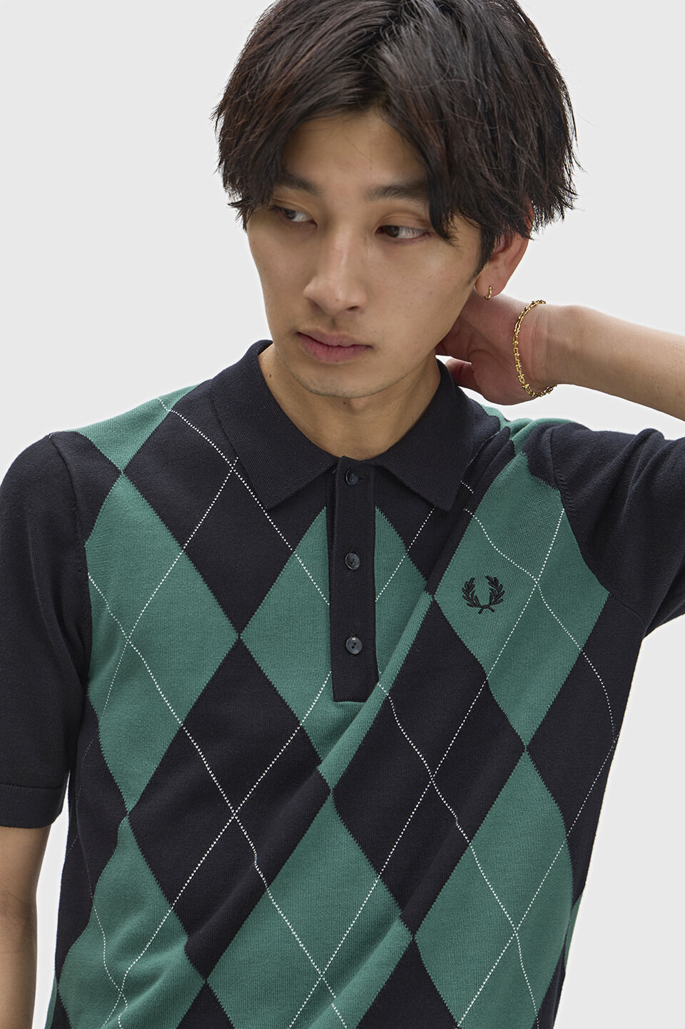 FRED PERRY 「Argyle Knitted Shirt／アーガイルニットポロシャツ」|ポロシャツ|