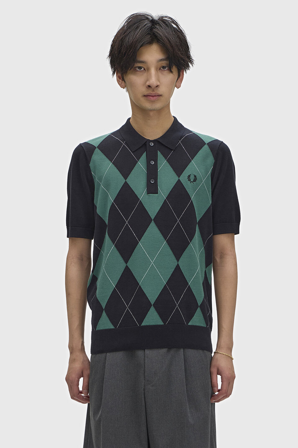 FRED PERRY 「Argyle Knitted Shirt／アーガイルニットポロシャツ」|ポロシャツ|