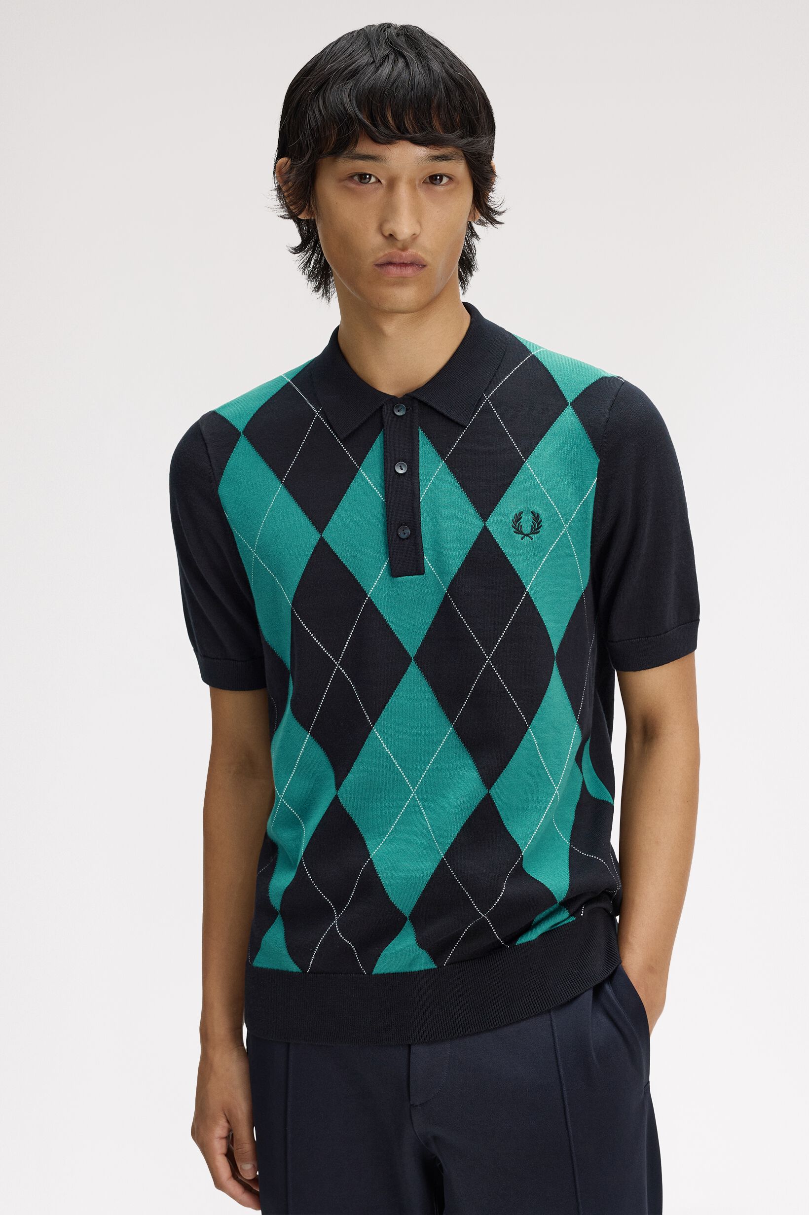 FRED PERRY 「Argyle Knitted Shirt／アーガイルニットポロシャツ」|ポロシャツ|