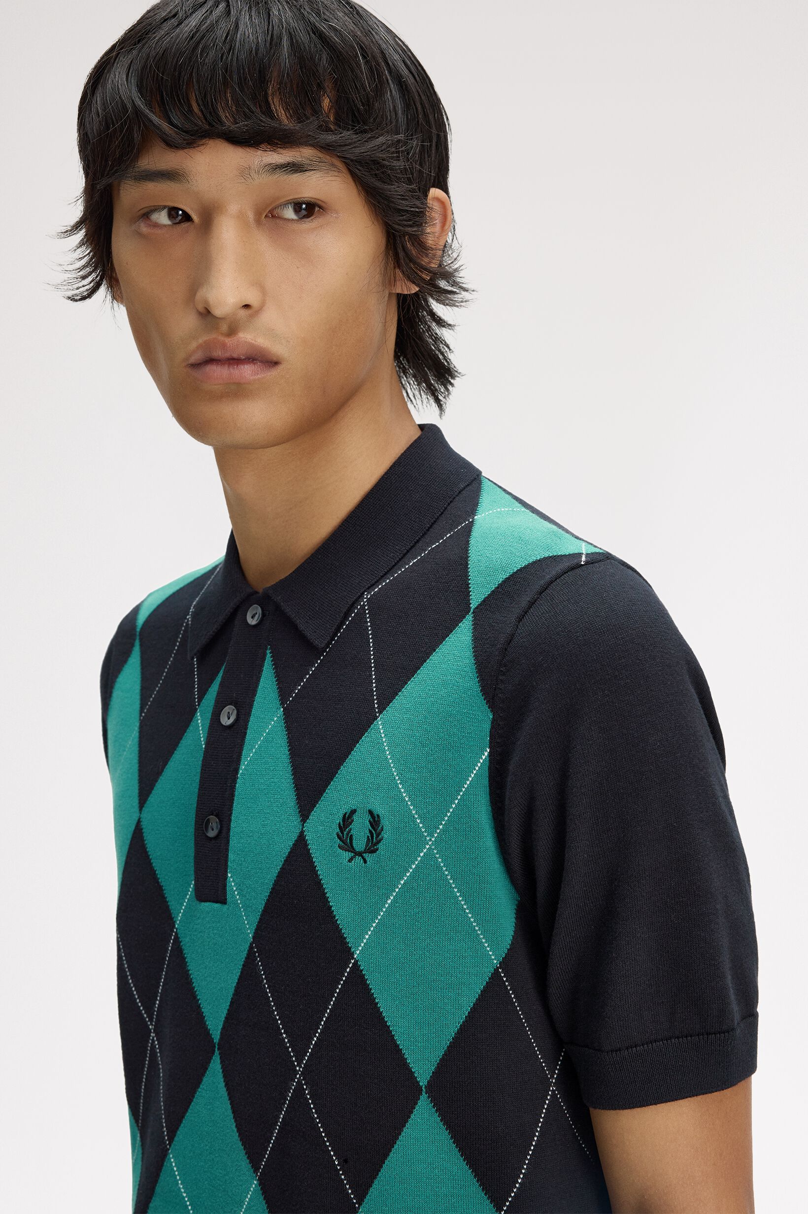 FRED PERRY 「Argyle Knitted Shirt／アーガイルニットポロシャツ」|ポロシャツ|