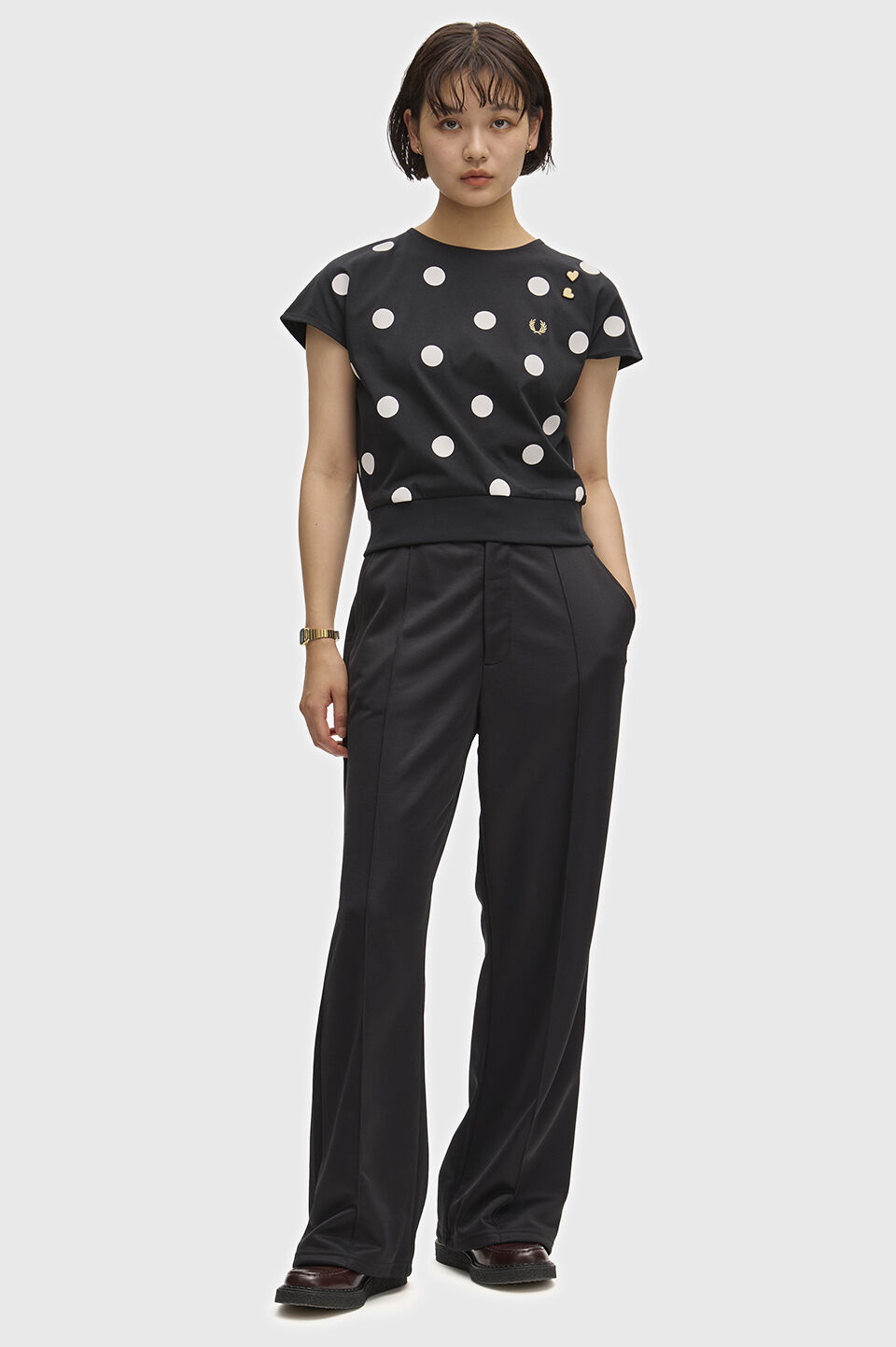 FRED PERRY 「FRED PERRY／FLOCKED POLKA DOT TOP／エイミーワインハウス ポルカドットトップス」|Tシャツ・カットソー|