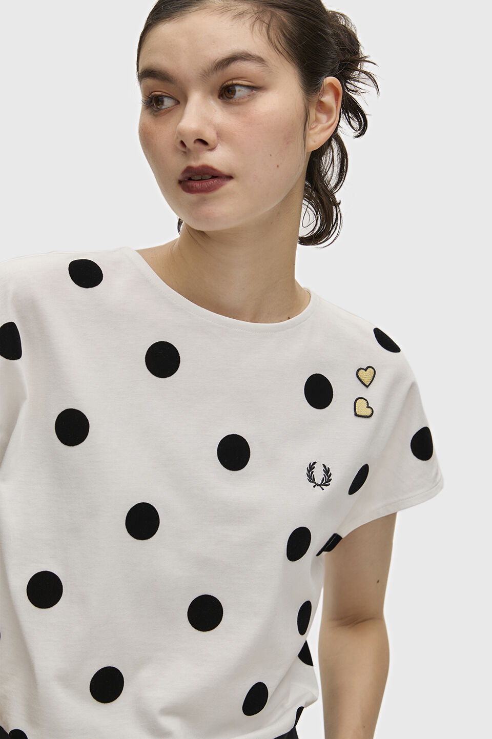FRED PERRY 「FRED PERRY／FLOCKED POLKA DOT TOP／エイミーワインハウス ポルカドットトップス」|Tシャツ・カットソー|