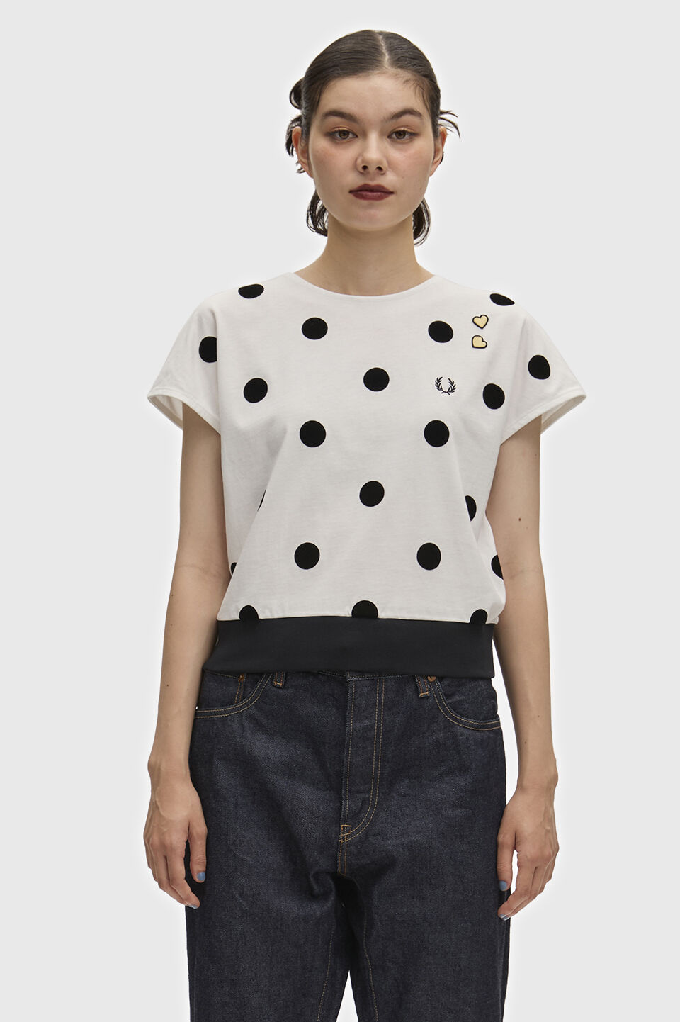 FRED PERRY 「FRED PERRY／FLOCKED POLKA DOT TOP／エイミーワインハウス ポルカドットトップス」|Tシャツ・カットソー|