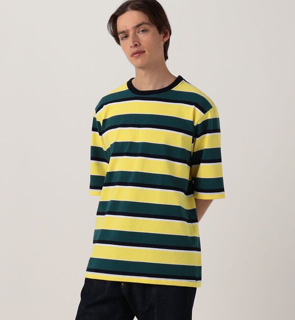 TOMORROWLAND MENS「【別注】BARBARIAN ライロウェイトコットンボーダー ハーフスリーブ クルーネックカットソー」|Tシャツ・カットソー|