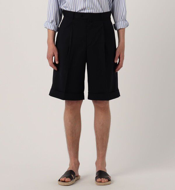 TOMORROWLAND MENS「ウールポリエステルツイル バレルワイドショートパンツ」|その他|