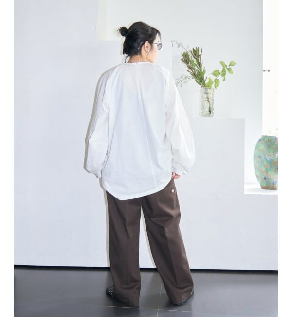  「[THE MOOD] パフスリーブ ロンTEE：カットソー」|Tシャツ・カットソー|