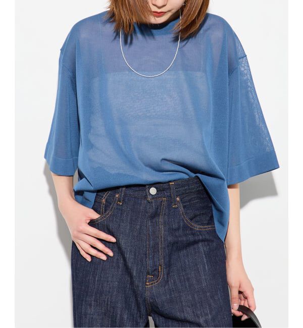 journal standard L'essage「フォルムニットTシャツ」|ニット・セーター|ブルー