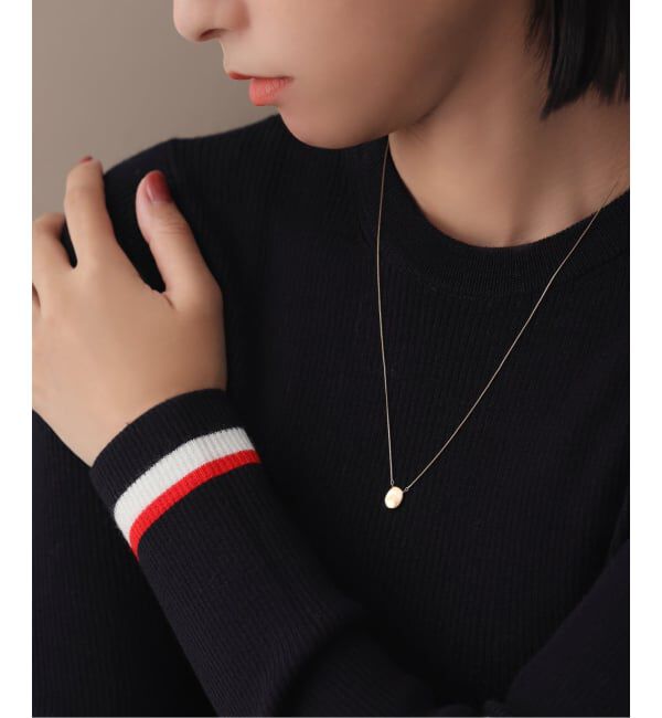 Lilas by Spick&Span「《WEB限定予約》10mmオーバルニュアンスモチーネックレス K10」|ネックレス|ゴールド