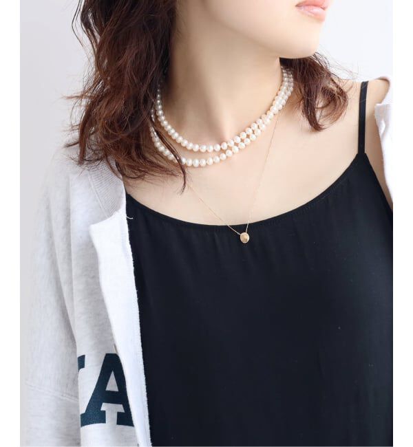 Lilas by Spick&Span「《WEB限定予約》10mmオーバルニュアンスモチーネックレス K10」|ネックレス|