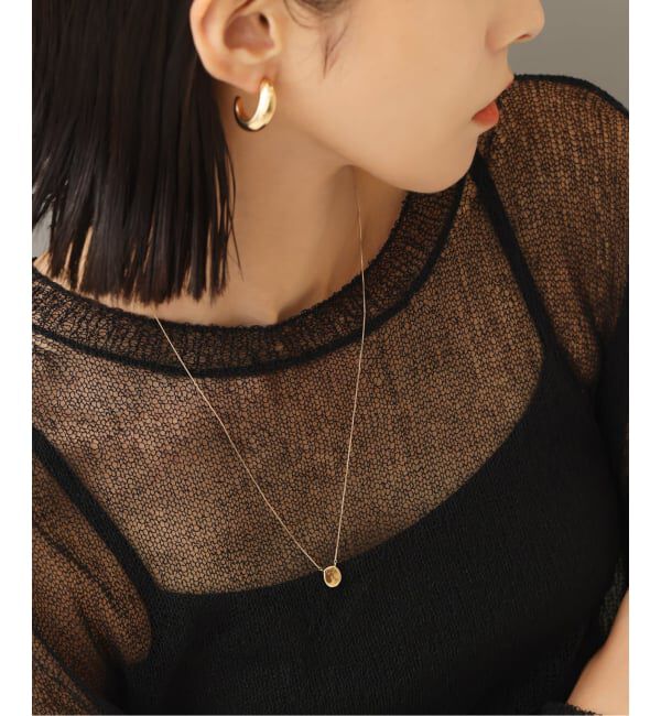 Lilas by Spick&Span「《WEB限定予約》10mmオーバルニュアンスモチーネックレス K10」|ネックレス|