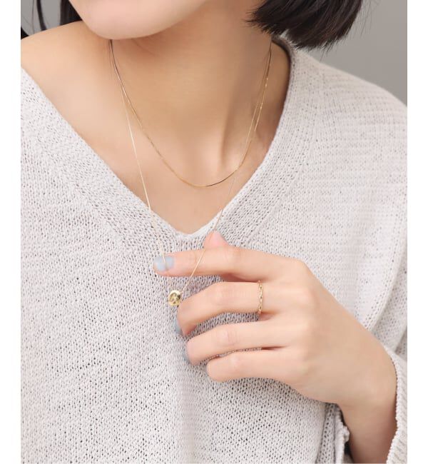 Lilas by Spick&Span「《WEB限定予約》10mmオーバルニュアンスモチーネックレス K10」|ネックレス|
