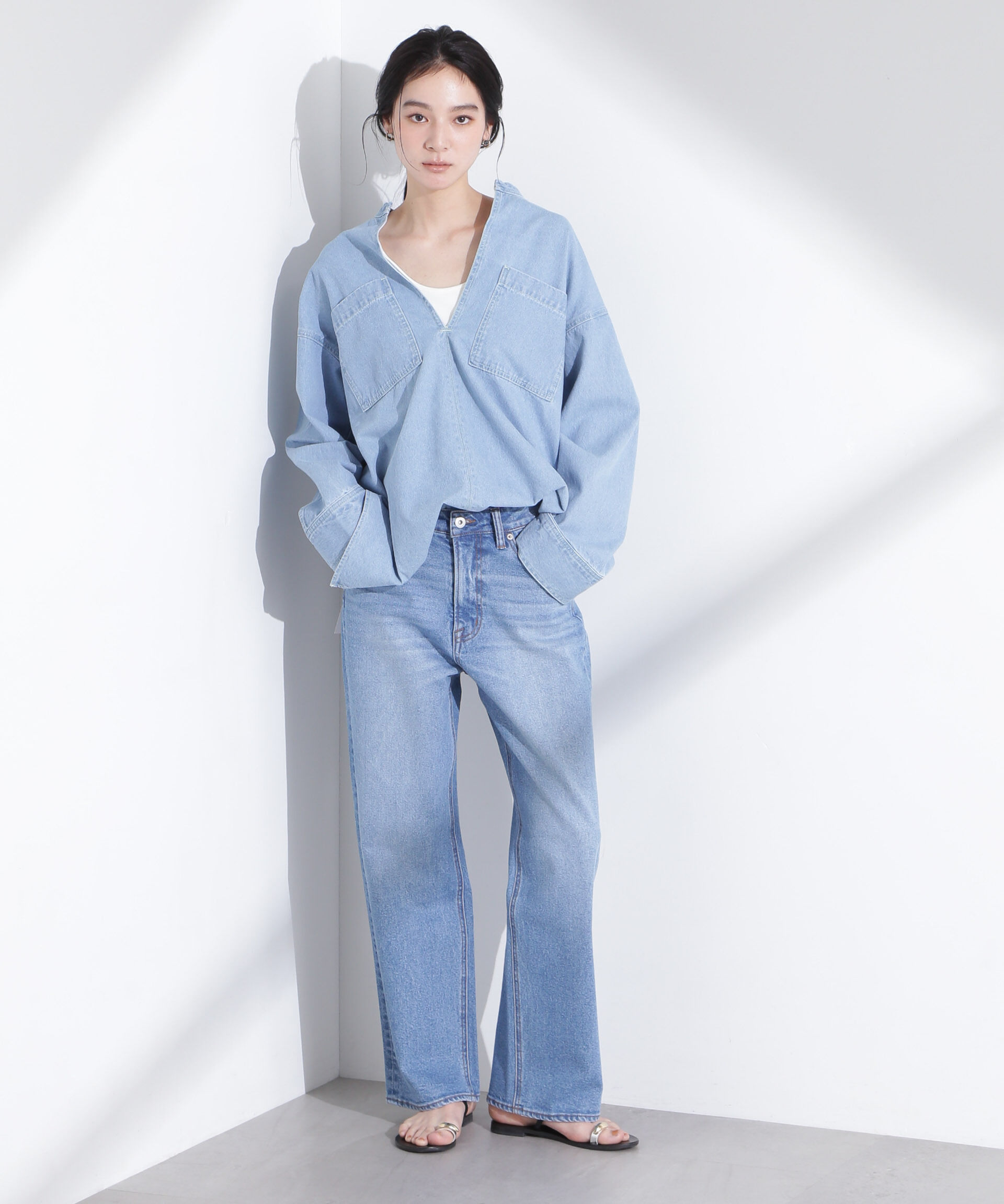 NANO universe「「MC」&rdquo;TIMELESS WARDROBE&rdquo;ストレートフィットデニム」|チノ|