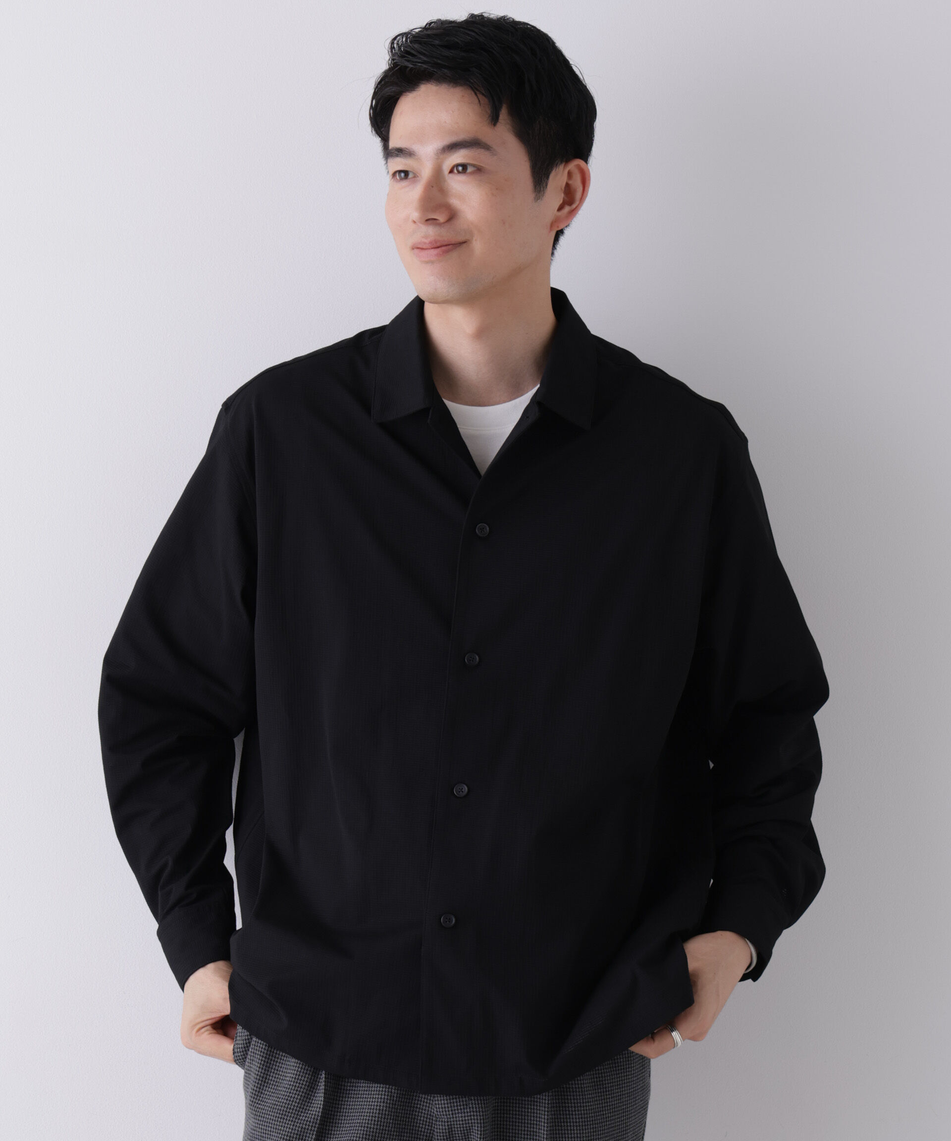NANO universe「CIRCLEMOVA(R)長袖 シャツ」|シャツ・ブラウス|ブラック
