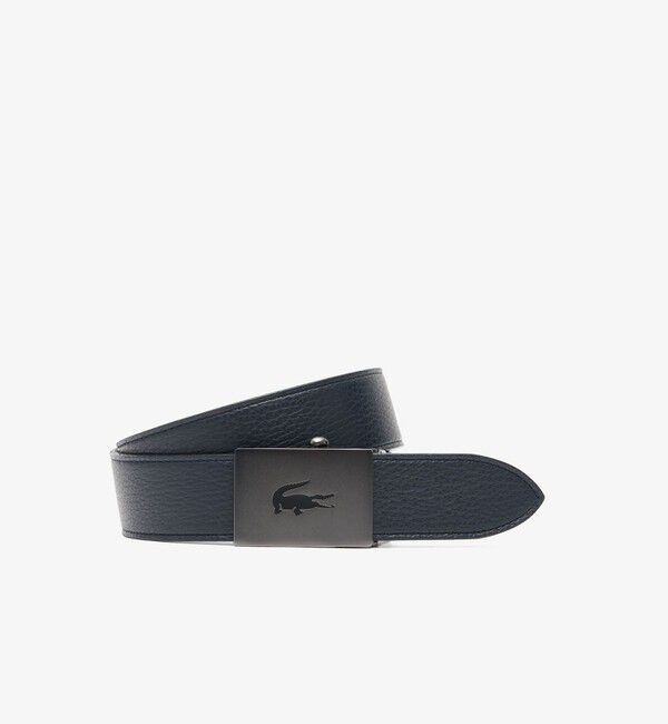 LACOSTE「ガチャベルバックルリバーシブルレザーベルト」|ベルト|ネイビー