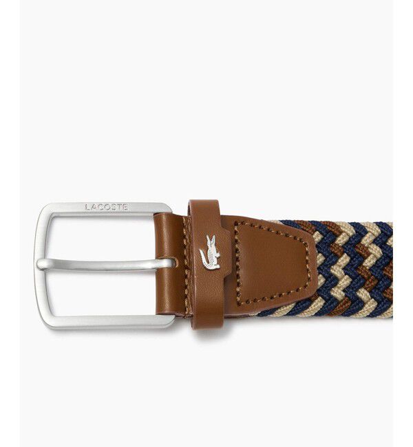 LACOSTE「マルチカラーストレッチメッシュベルト（レッド）」|ベルト|