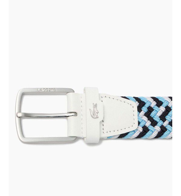 LACOSTE「マルチカラーストレッチメッシュベルト（レッド）」|ベルト|