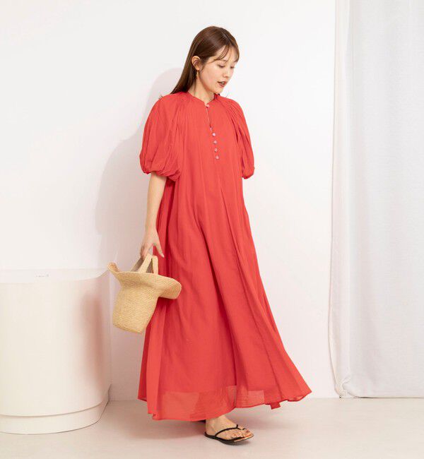 NOLLEY'S「【一部WEB限定カラーアイテム】ウォッシャブルハンドスモックバルーン袖ワンピース」|ワンピース|