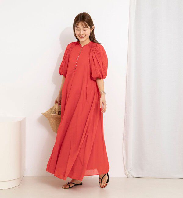 NOLLEY'S「【一部WEB限定カラーアイテム】ウォッシャブルハンドスモックバルーン袖ワンピース」|ワンピース|