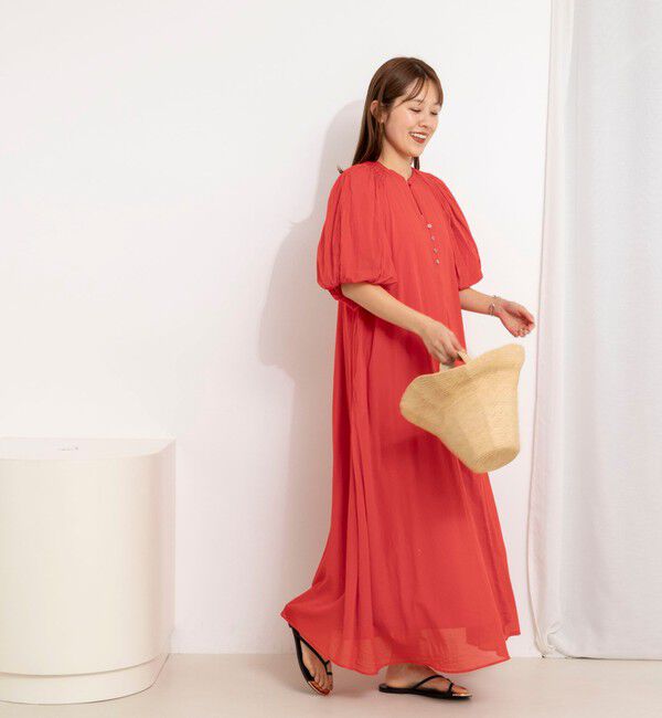 NOLLEY'S「【一部WEB限定カラーアイテム】ウォッシャブルハンドスモックバルーン袖ワンピース」|ワンピース|