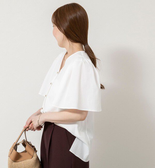 NOLLEY'S sophi「ウォッシャブルサッカーフレアスリーブシャツブラウス」|シャツ・ブラウス|