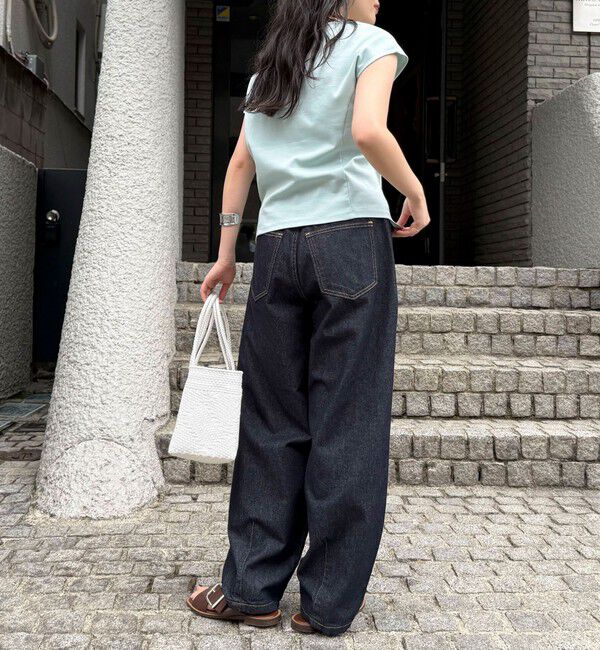 fredy emue「ライトオンス切替ワイドデニムパンツ」|デニム|