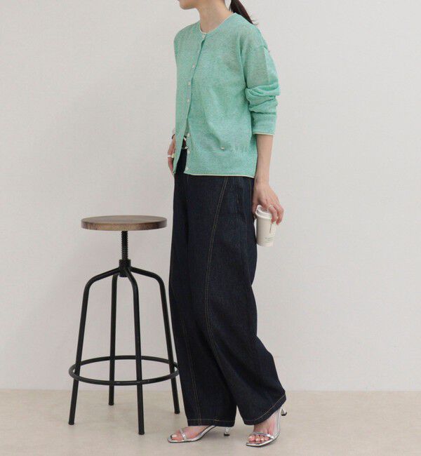 fredy emue「ライトオンス切替ワイドデニムパンツ」|デニム|