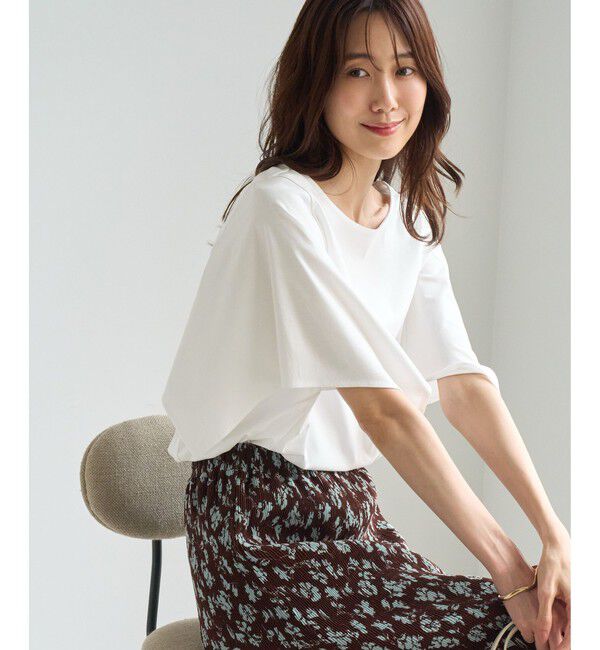 Rope&rsquo;Picnic「70シルケットハンカチスリーブトップス/UVカット・接触冷感」|Tシャツ・カットソー|