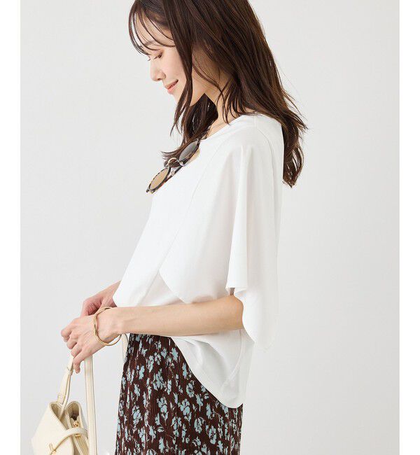 Rope&rsquo;Picnic「70シルケットハンカチスリーブトップス/UVカット・接触冷感」|Tシャツ・カットソー|