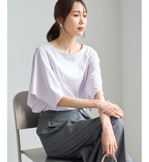 Rope&rsquo;Picnic「70シルケットハンカチスリーブトップス/UVカット・接触冷感」|Tシャツ・カットソー|
