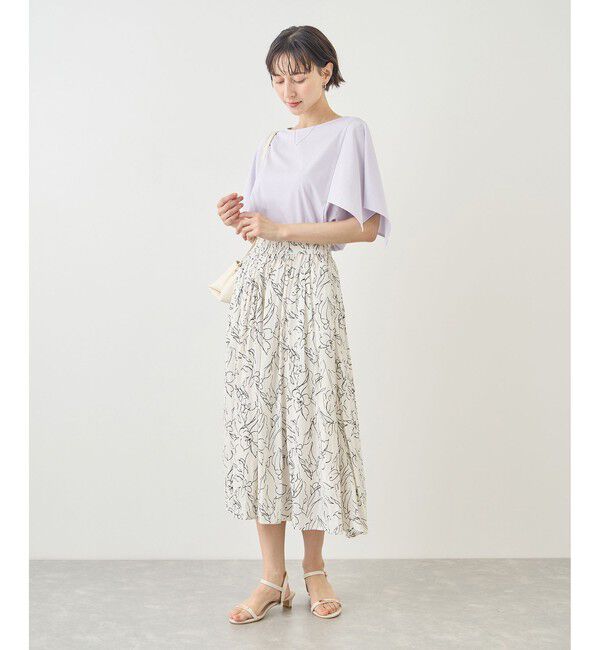 Rope&rsquo;Picnic「70シルケットハンカチスリーブトップス/UVカット・接触冷感」|Tシャツ・カットソー|