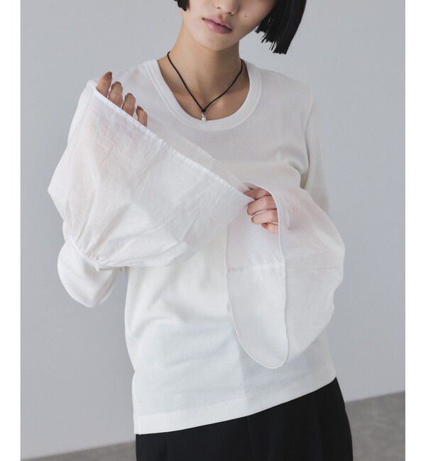 ADAM ET ROPE'「カフスフレアーリブプルオーバー」|Tシャツ・カットソー|