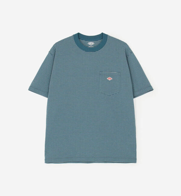 DANTON「DANTON | マルチボーダー ポケットクルーネックTシャツ MEN」|Tシャツ・カットソー|