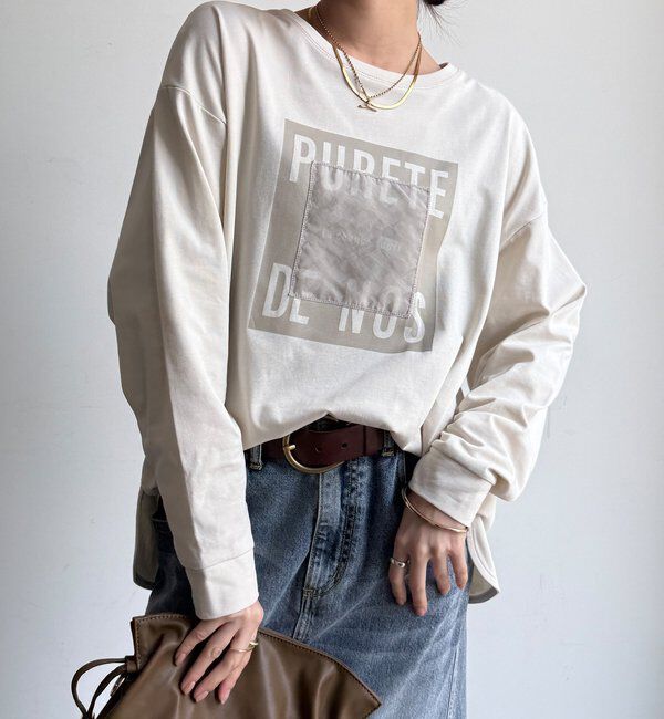  「【WEB限定】オーガンジーロゴロングスリーブTEE」|Tシャツ・カットソー|