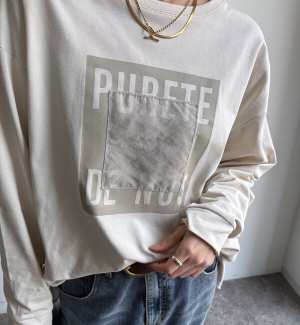  「【WEB限定】オーガンジーロゴロングスリーブTEE」|Tシャツ・カットソー|