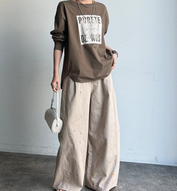  「【WEB限定】オーガンジーロゴロングスリーブTEE」|Tシャツ・カットソー|