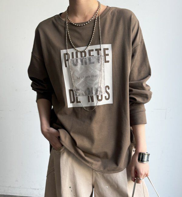  「【WEB限定】オーガンジーロゴロングスリーブTEE」|Tシャツ・カットソー|