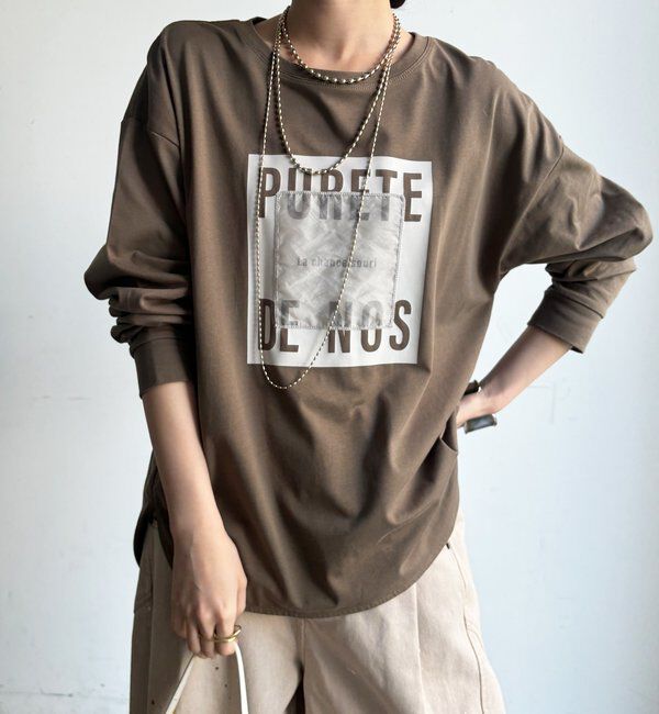  「【WEB限定】オーガンジーロゴロングスリーブTEE」|Tシャツ・カットソー|