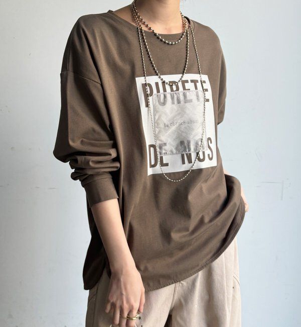  「【WEB限定】オーガンジーロゴロングスリーブTEE」|Tシャツ・カットソー|