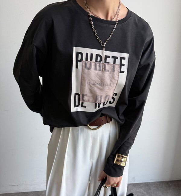 「【WEB限定】オーガンジーロゴロングスリーブTEE」|Tシャツ・カットソー|
