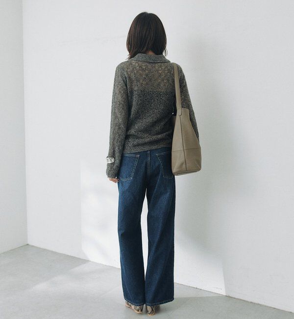  「メッシュパターンポロニット」|カーディガン|